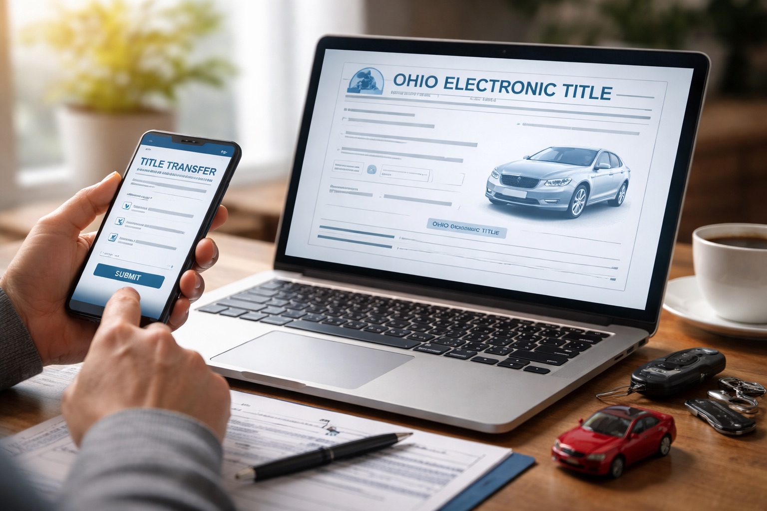 Can you transfer a car title online in Ohio using the electronic title system