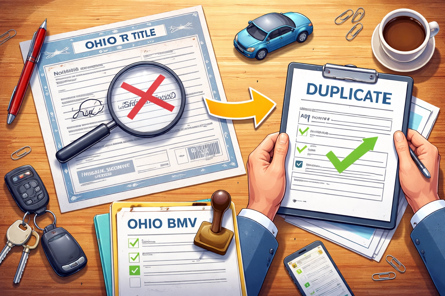 Signed over title mistake Ohio showing wrong signature and how to fix an Ohio car title error