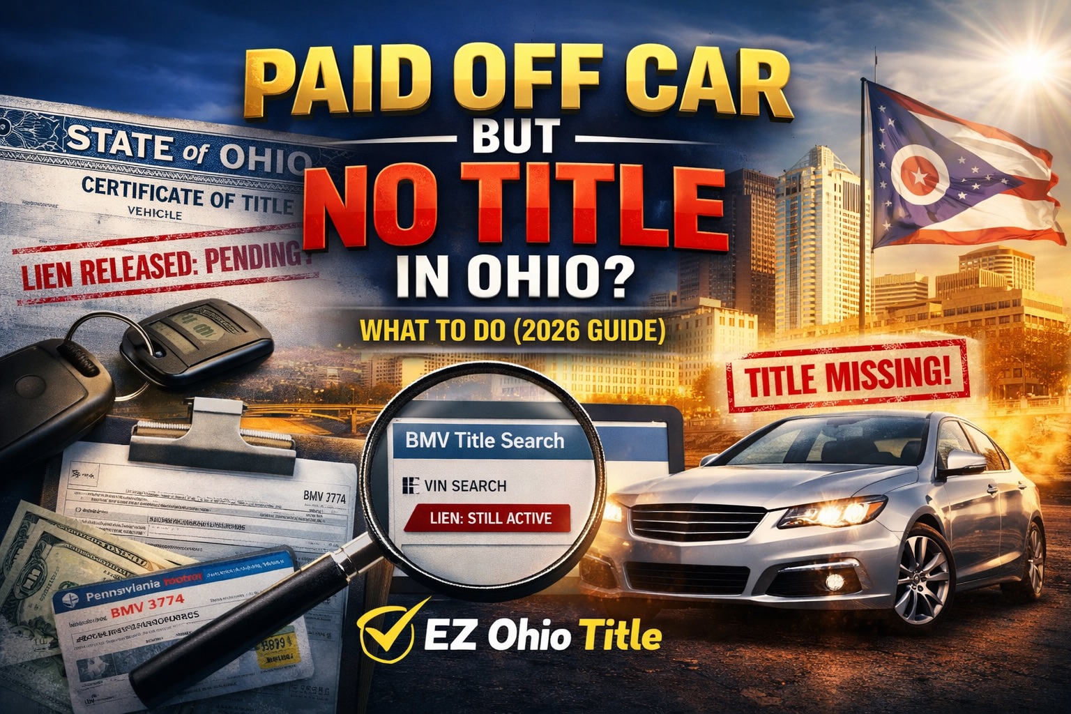 paid off car no title ohio 2026 guide showing lien release and how to get title after payoff