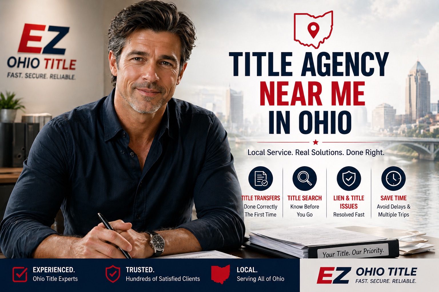 title agency near me ohio showing professional helping with ohio vehicle title transfer and paperwork