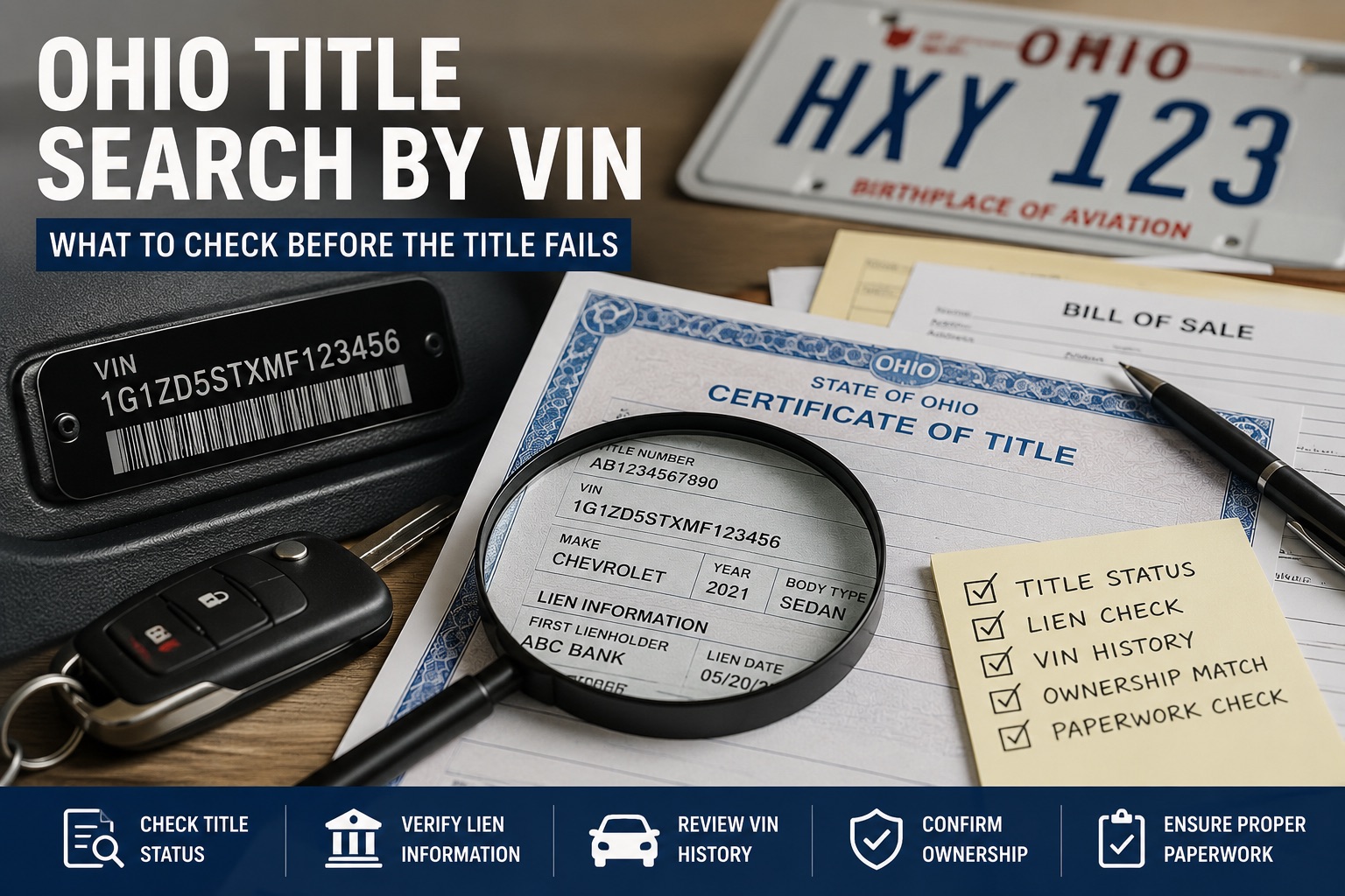 ohio title search by vin guide for checking Ohio vehicle title status and liens